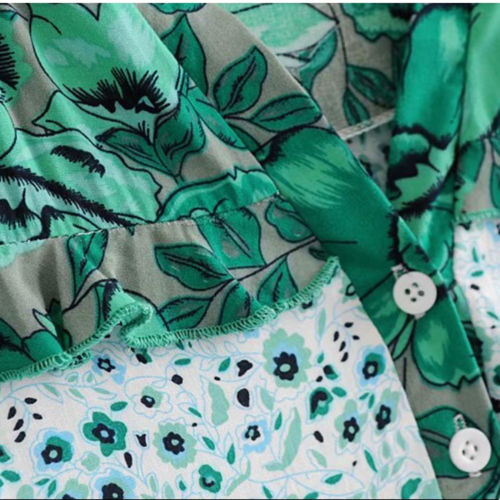 Winona Boho Gypsy Maxi Dress Gown in Ivy Green - Picture 7 of 8